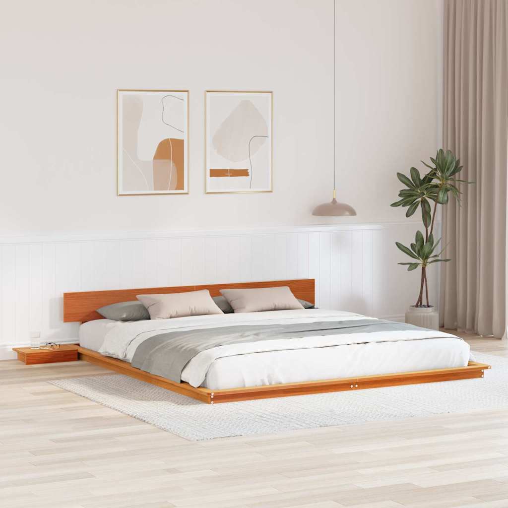 Sängram Brun 200 x 200 cm trä