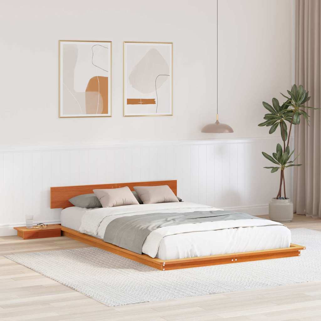 Sängram Brun 135 x 190 cm trä