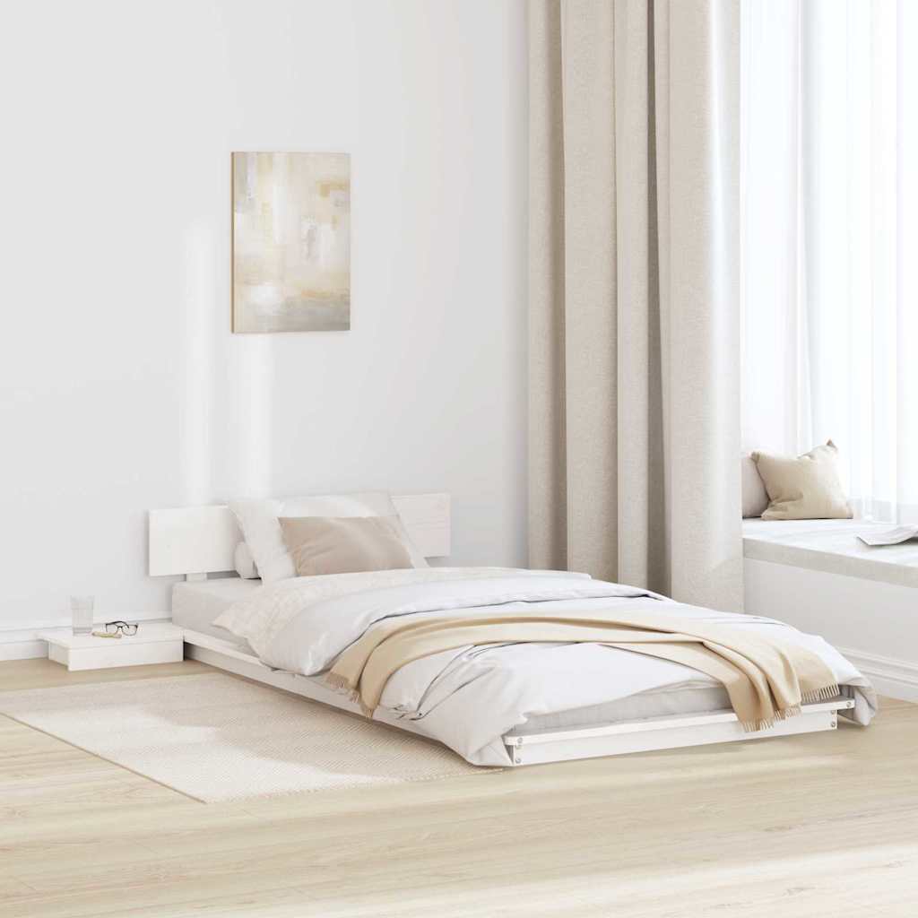 Sängram Vit 80 x 200 cm trä