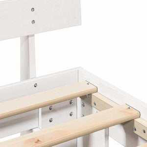 Sängram med huvudgavel Vit 80 x 200 cm Massiv furu