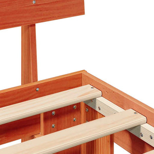 Sängram med huvudgavel Vaxbrun 140 x 200 cm Massiv furu