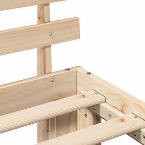 Sängram med huvudgavel Naturfärg 100 x 200 cm Massiv furu