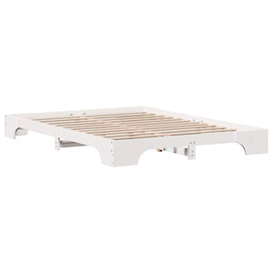 Sängram Vit 160 x 200 cm Massiv furu