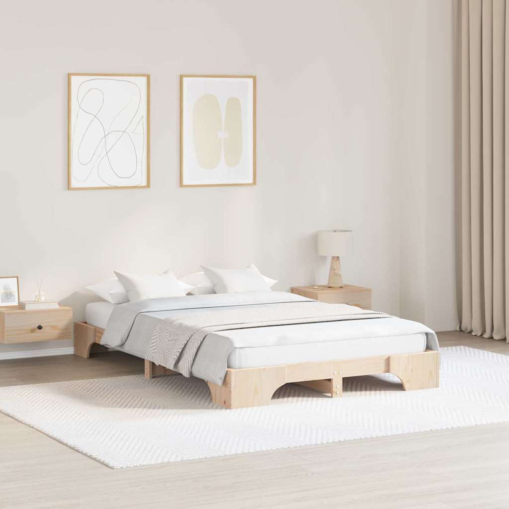 Sängram Naturfärg 120 x 190 cm Massiv furu