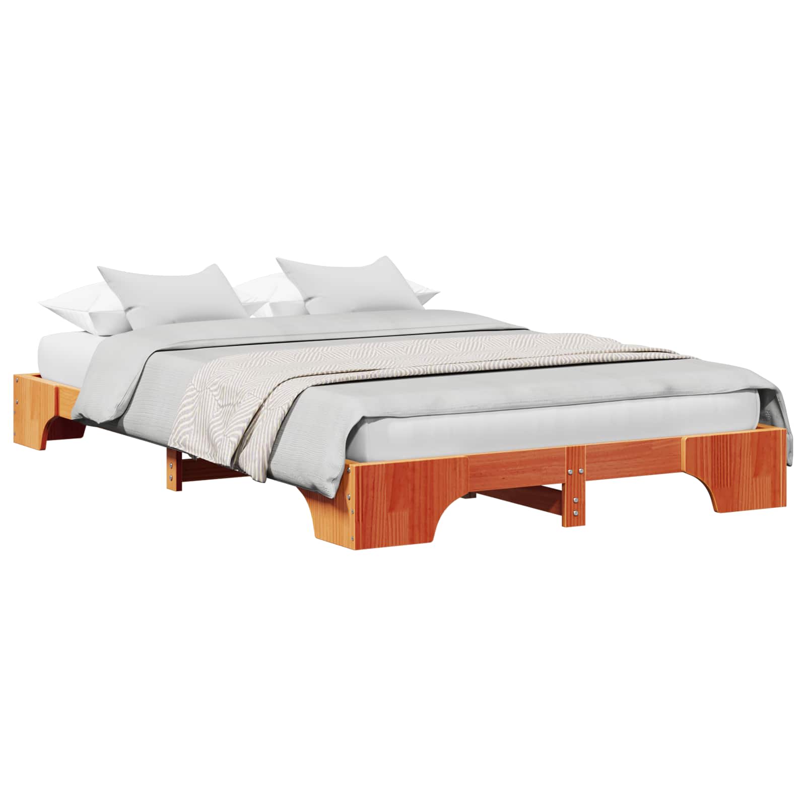 Sängram Vaxbrun 120 x 190 cm Massiv furu