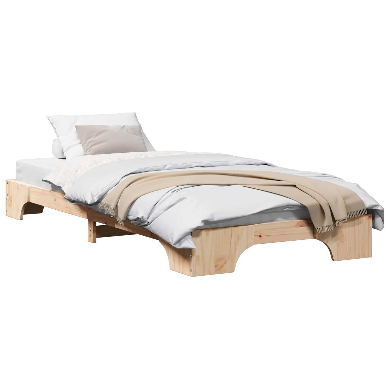 Sängram Naturfärg 80 x 200 cm Massiv furu