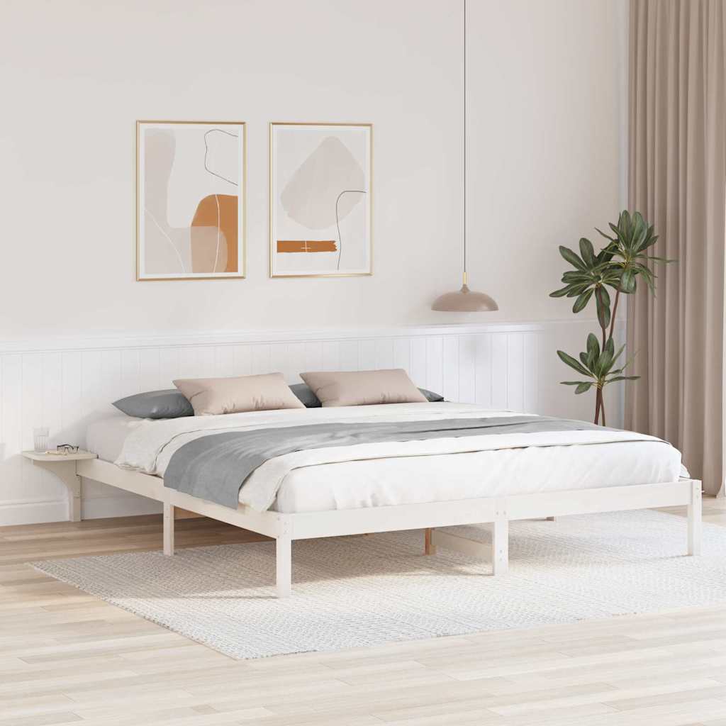 Sängram Vit 180 x 200 cm Massiv furu