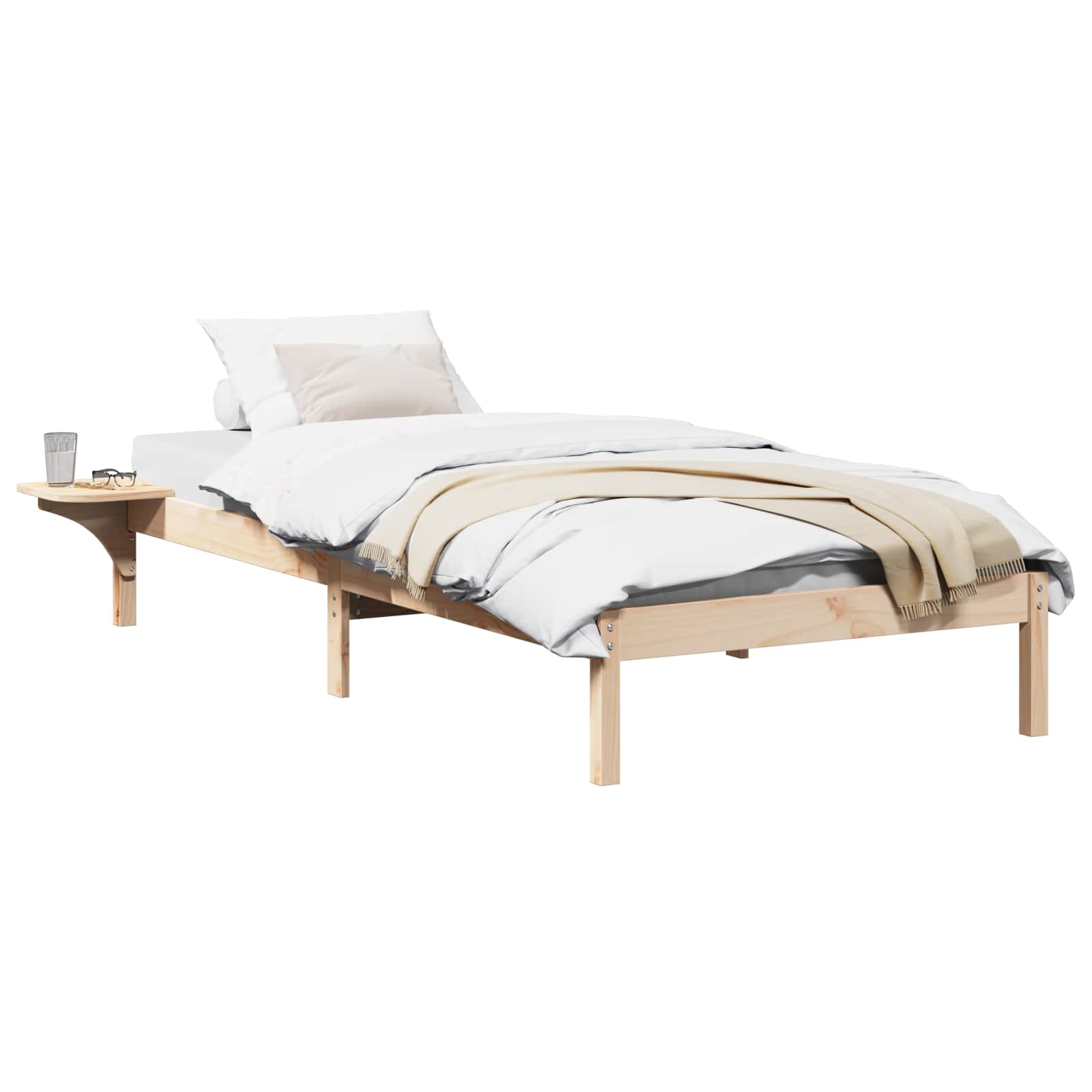 Sängram Naturfärg 80 x 200 cm Massiv furu