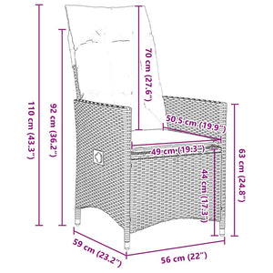Trädgårdsmöbelset med kudde 5 pcs Grå konstrotting