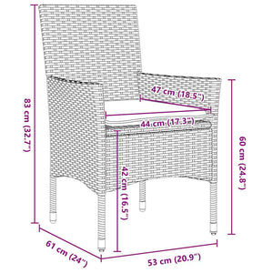 Trädgårdsmöbelset med kudde 5 pcs Ljusgrå konstrotting