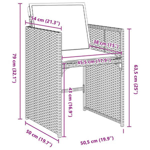 Trädgårdsmöbelset med kudde 5 pcs Beige konstrotting