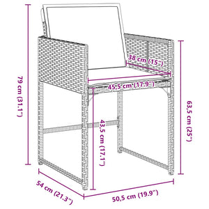 Trädgårdsmöbelset med kudde 5 pcs Grå konstrotting