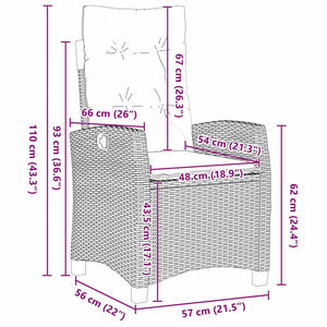 Trädgårdsmöbelset med kudde 5 pcs Beige konstrotting