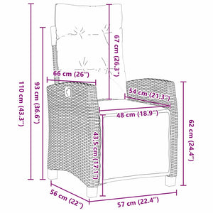 Trädgårdsmöbelset med kudde 7 pcs Beige konstrotting