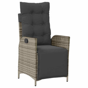 Trädgårdsmöbelset med kudde 5 pcs Grå konstrotting