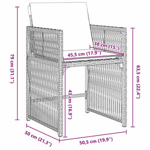 Trädgårdsmöbelset 5 pcs Grå konstrotting