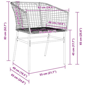 Trädgårdsmöbelset 5 pcs Brun konstrotting