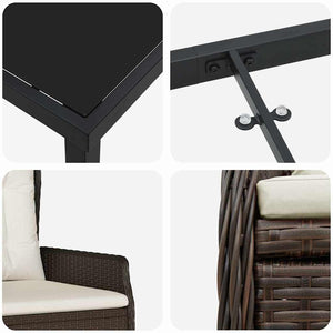 Trädgårdsmöbelset 5 pcs Brun konstrotting