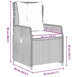 Trädgårdsmöbelset 7 pcs Beige och Ljusgrå konstrotting