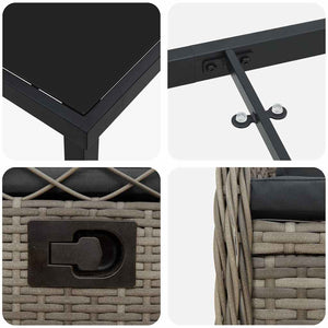 Trädgårdsmöbelset 7 pcs Grå konstrotting