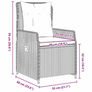 Trädgårdsmöbelset 7 pcs Brun Poly rattan