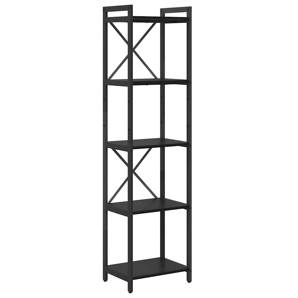 Hyllsystem 40 x 30 x 155 cm Konstruerat trä Svart Ek