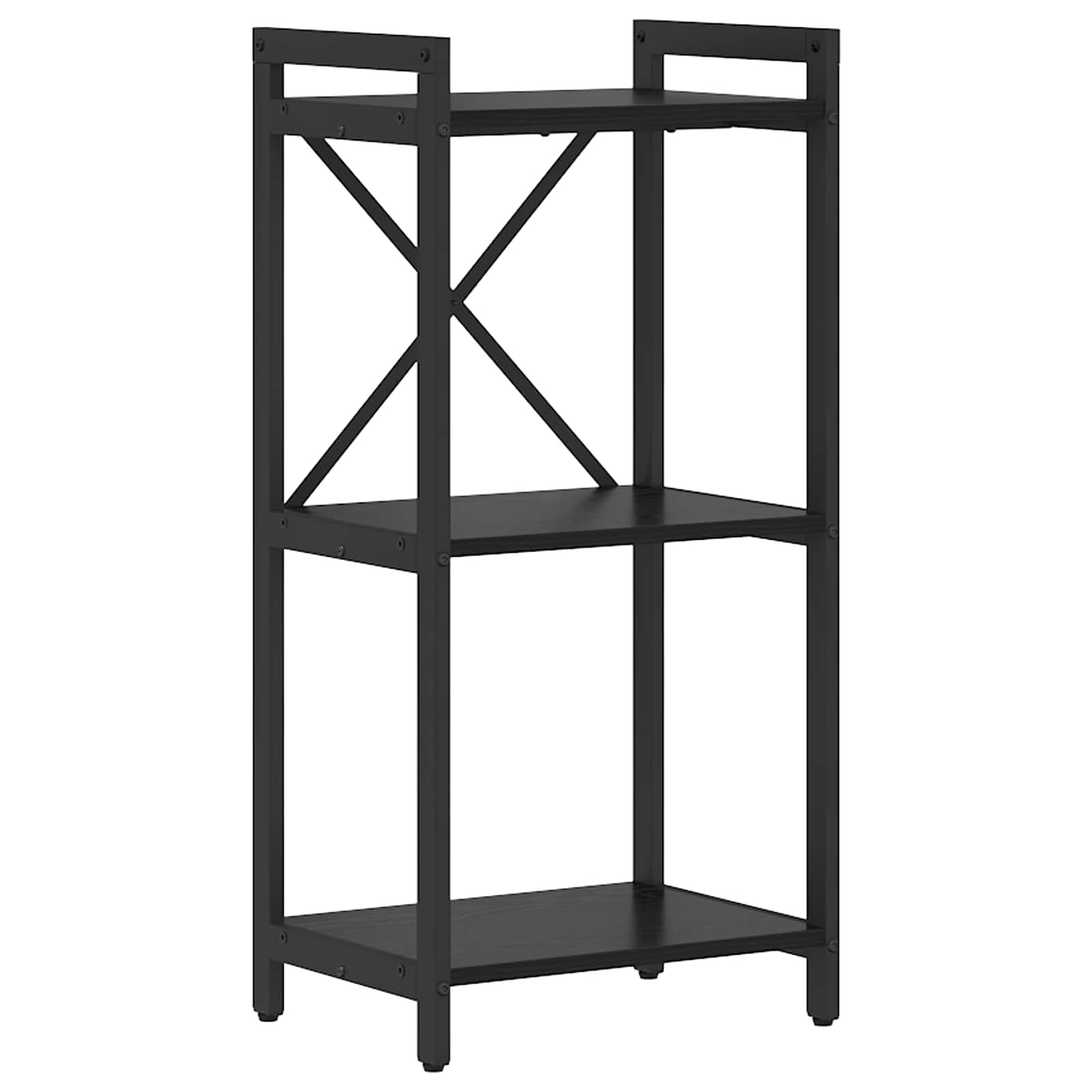 Hyllsystem 40 x 30 x 85 cm Konstruerat trä Svart Ek