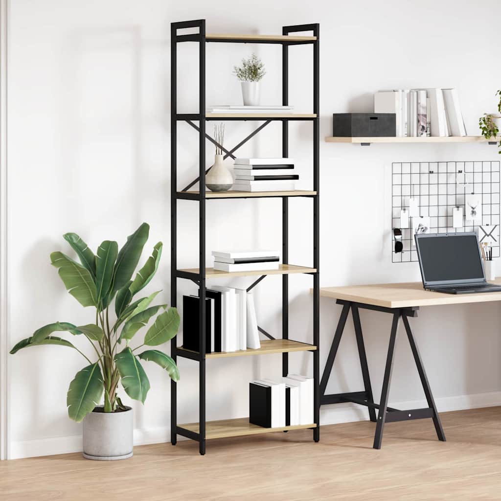 Hyllsystem 60 x 30 x 189,5 cm Konstruerat trä Sonoma-ek