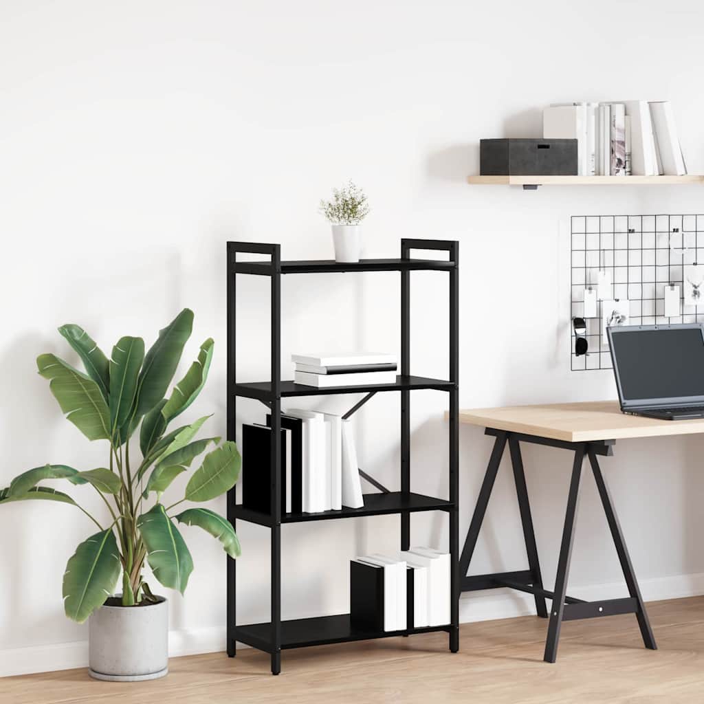 Hyllsystem 60 x 30 x 120 cm Konstruerat trä Svart Ek