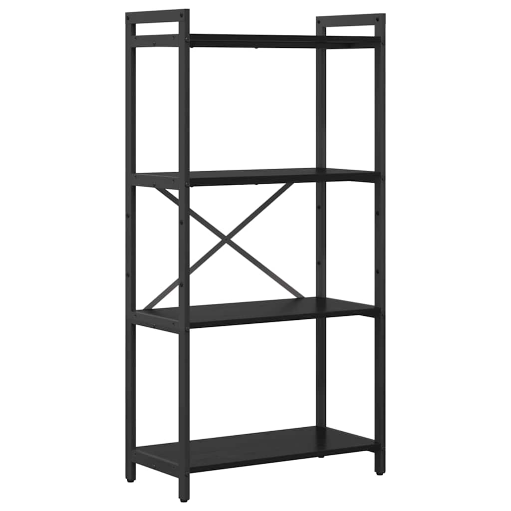 Hyllsystem 60 x 30 x 120 cm Konstruerat trä Svart Ek
