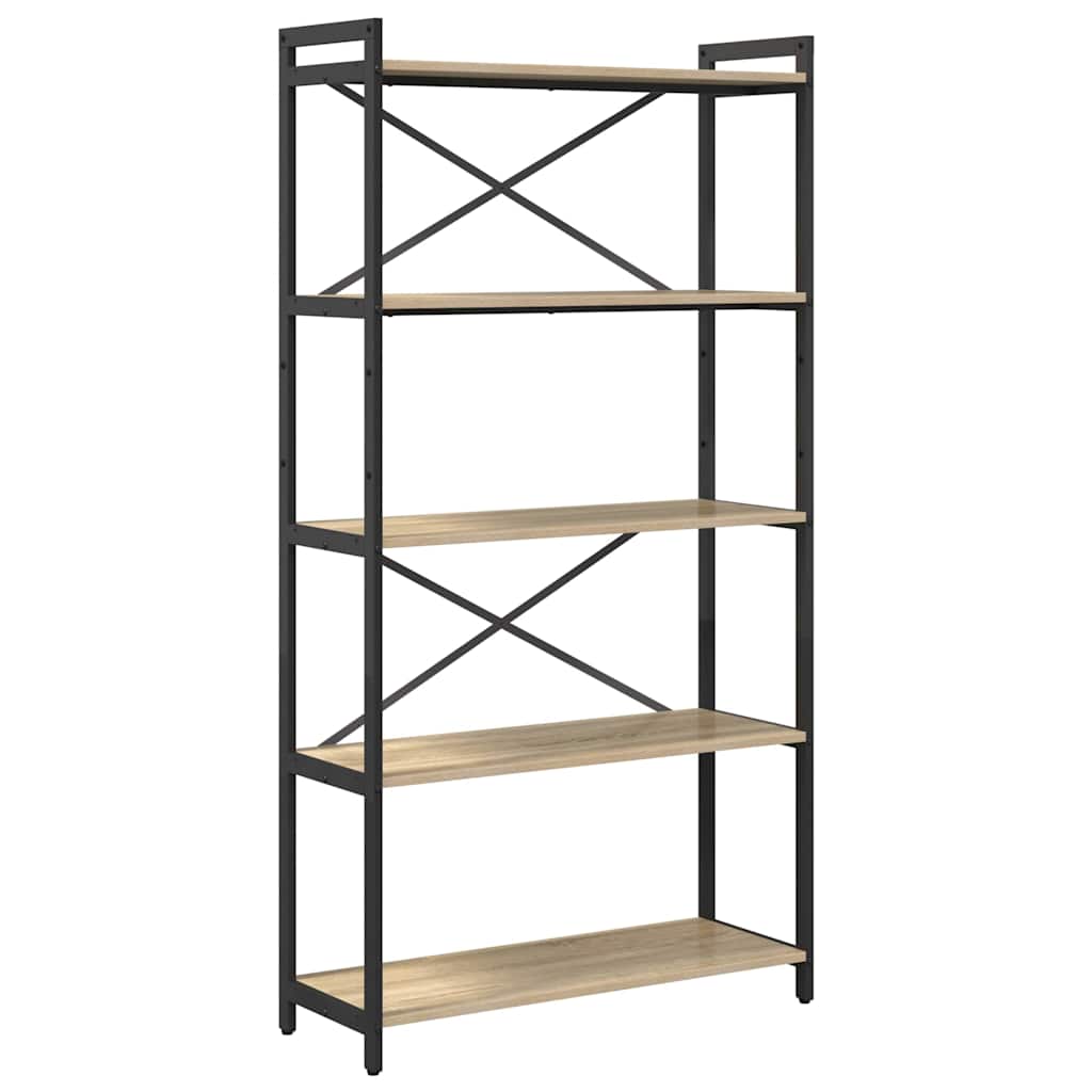 Hyllsystem 80 x 30 x 155 cm Konstruerat trä Sonoma-ek