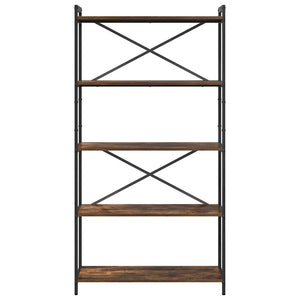 Hyllsystem Rökt ek 80 x 30 x 155 cm Konstruerat trä