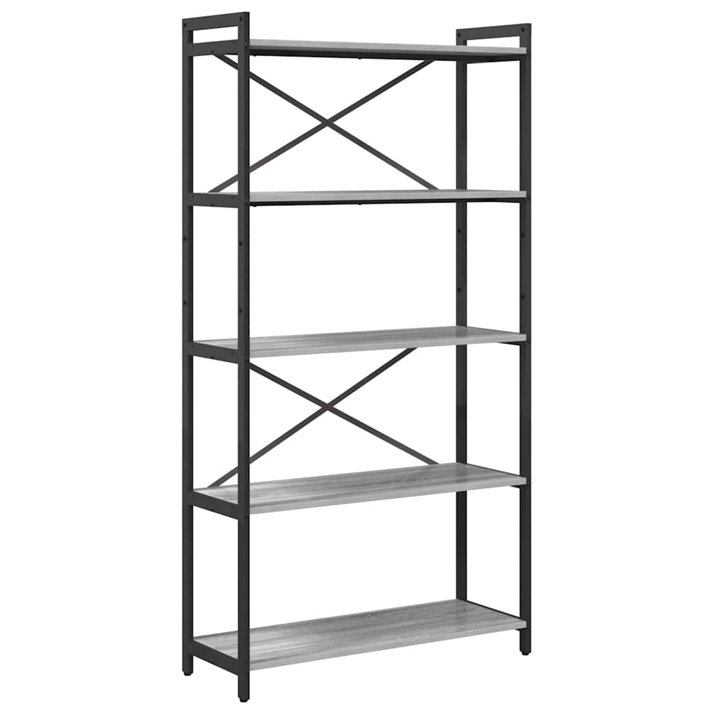 Hyllsystem 80 x 30 x 155 cm Konstruerat trä Grå sonoma