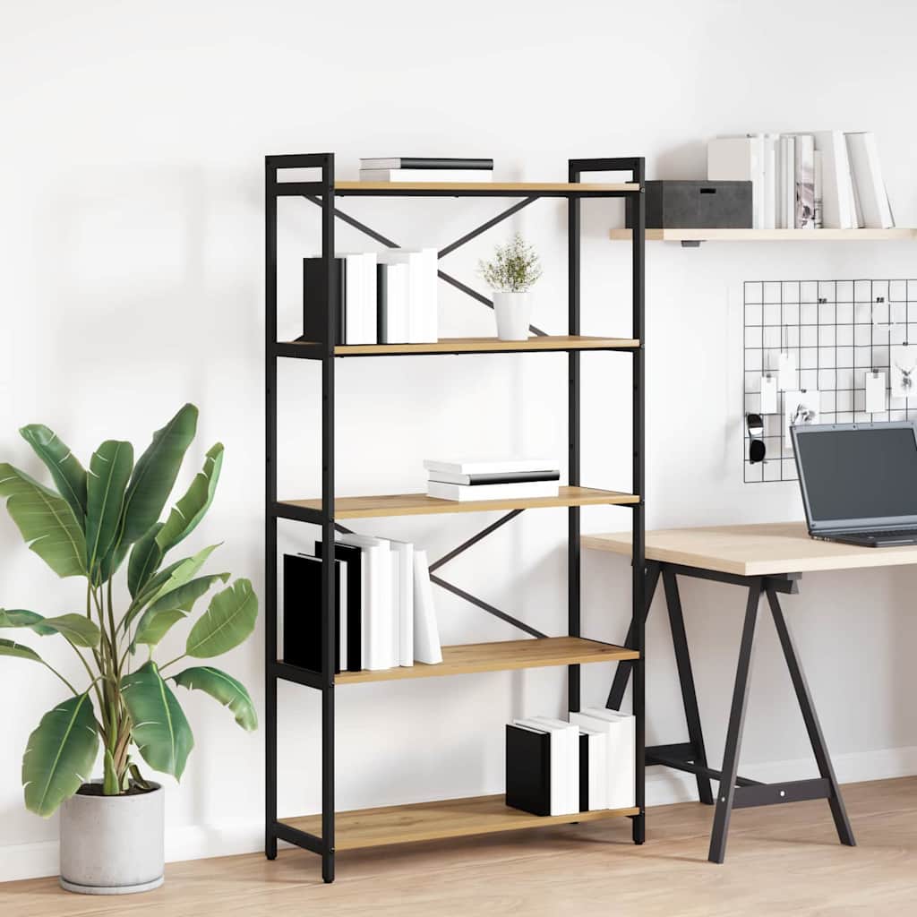 Hyllsystem 80 x 30 x 155 cm Konstruerat trä Artisan Ek
