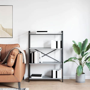 Hyllsystem Grå sonoma 80 x 30 x 120 cm Konstruerat trä