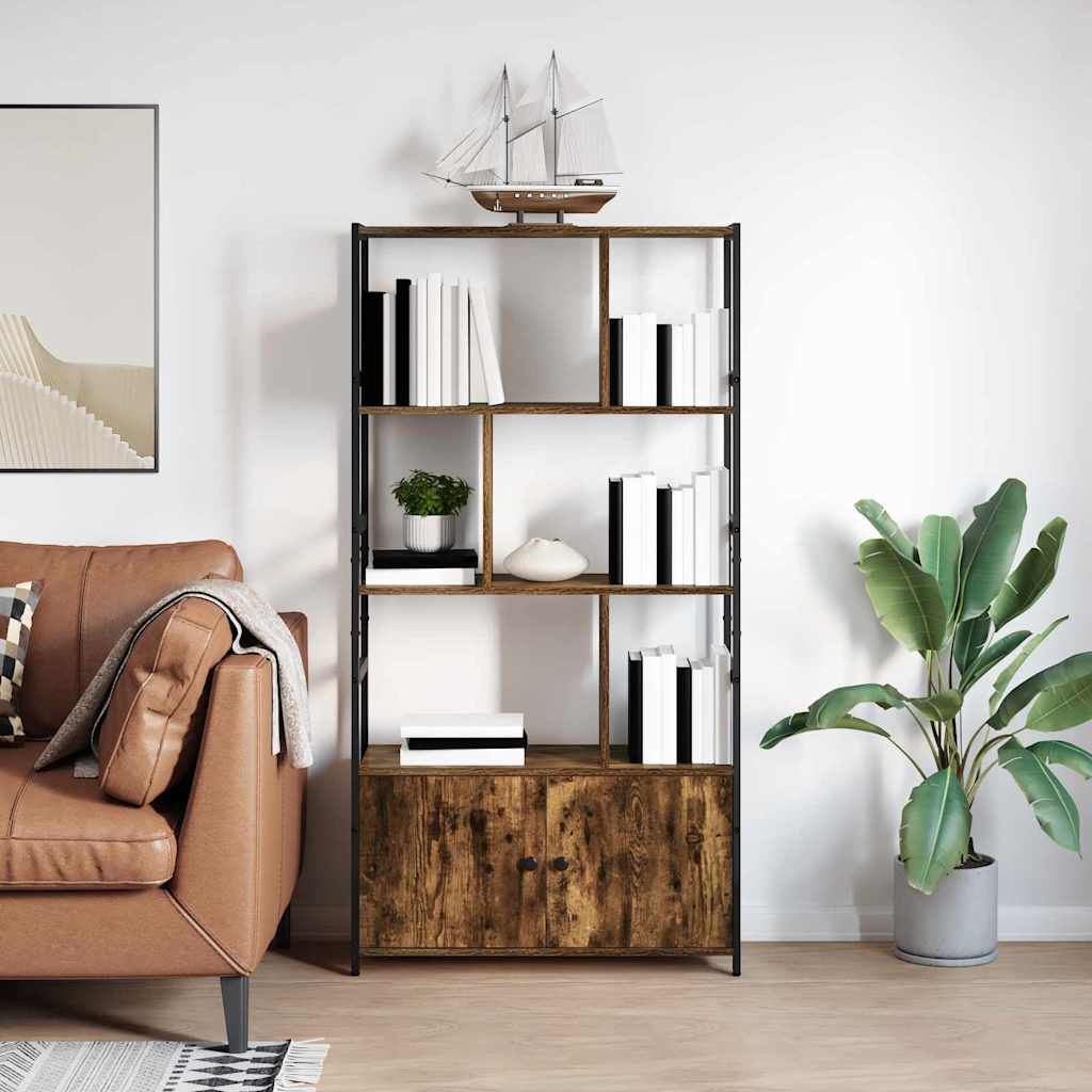 Hyllsystem 80 x 30 x 155,5 cm Konstruerat trä Rökt ek