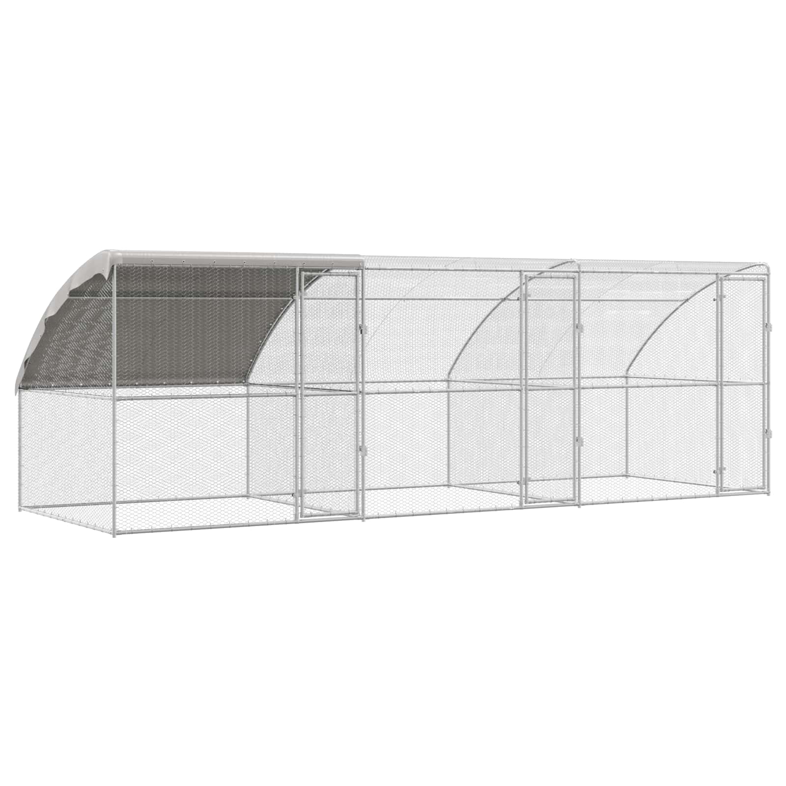 Hönshus 3 st Silver 600 x 200 x 200 cm Stål och PE