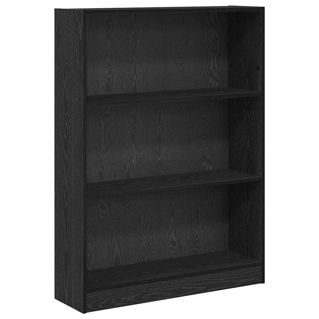 Hyllsystem 80 x 24 x 109 cm Konstruerat trä Svart Ek