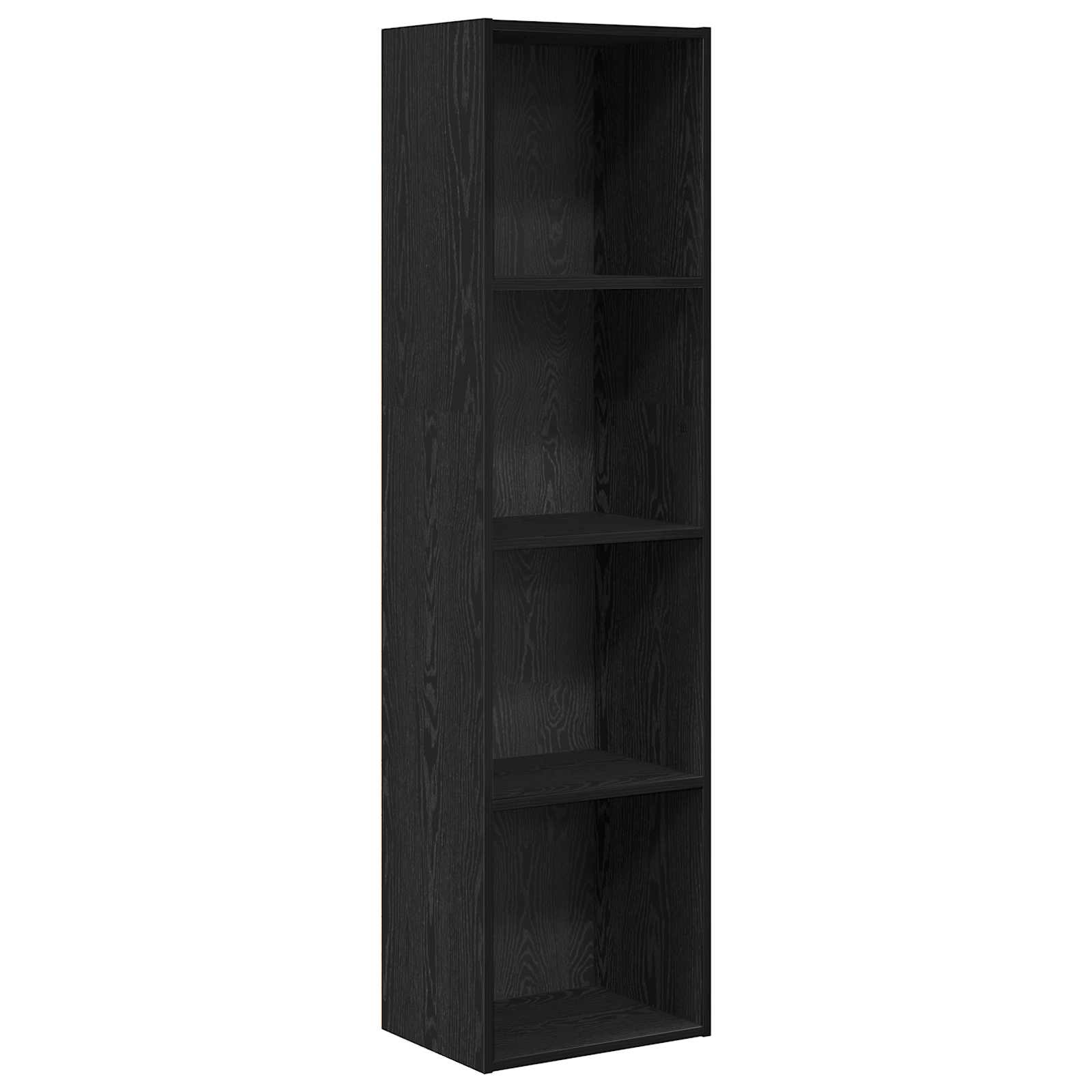 Hyllsystem 4 nivåer 40 x 30 x 152 cm Konstruerat trä Svart Ek