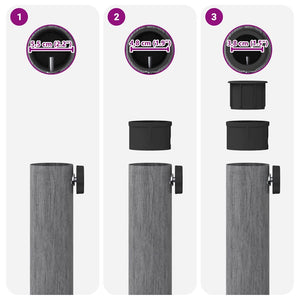 Parasollfot Mörk Grå Trälook 45 x 45 x 31,5 cm