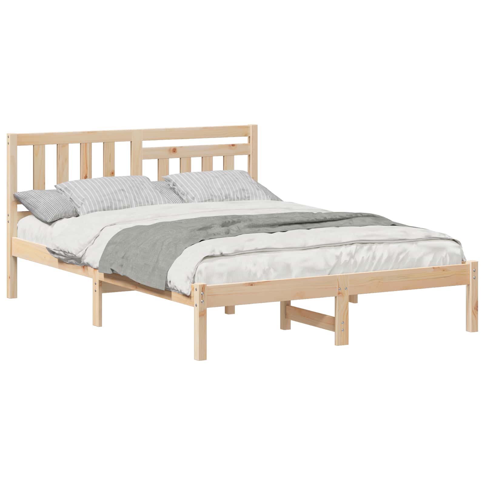 Sängram med huvudgavel Brun 120 x 200 cm Massiv furu