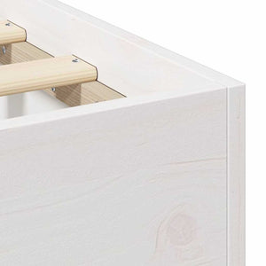 Sängram med lagring Vit 80 x 200 cm Massiv furu