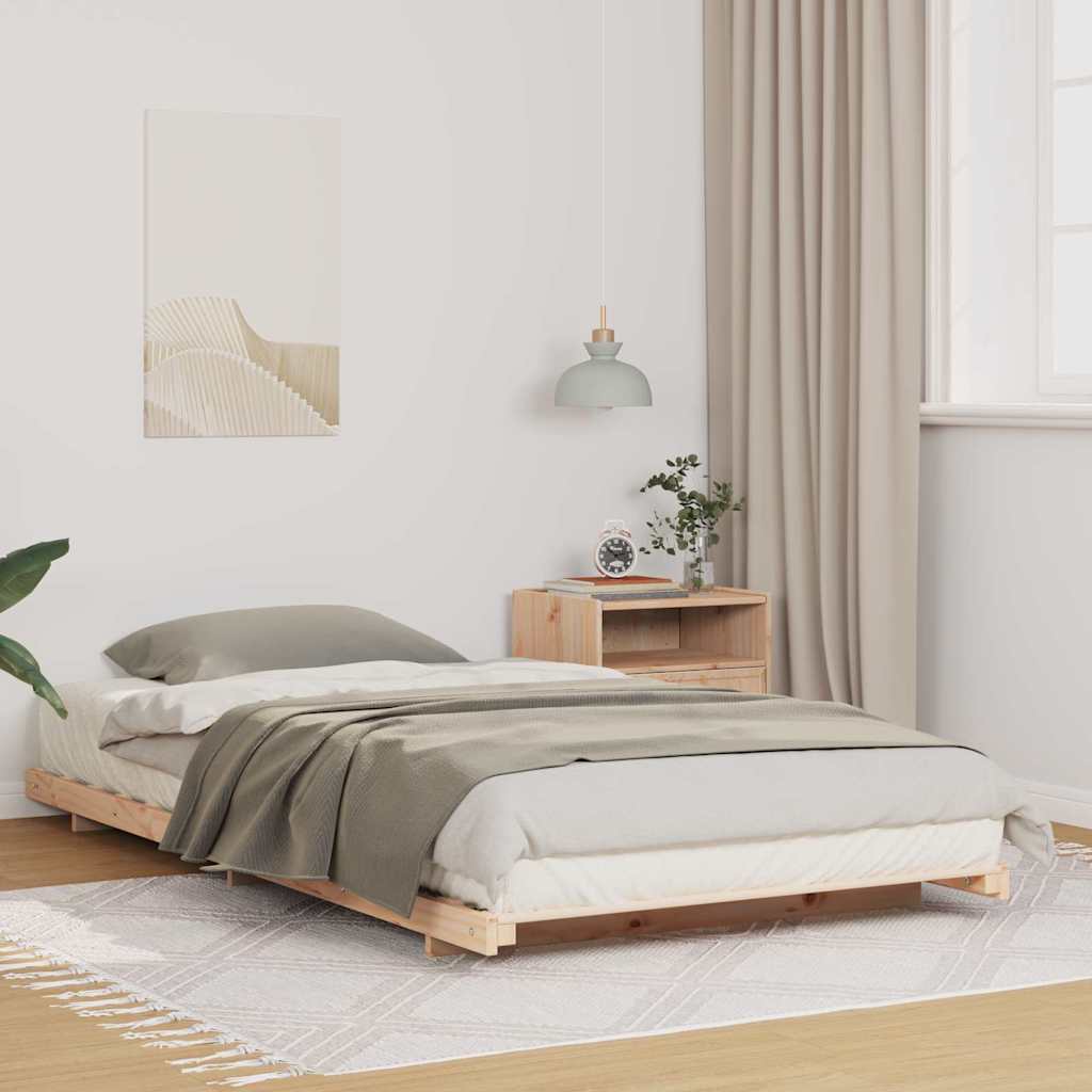 Sängram Brun 100 x 200 cm Massiv furu