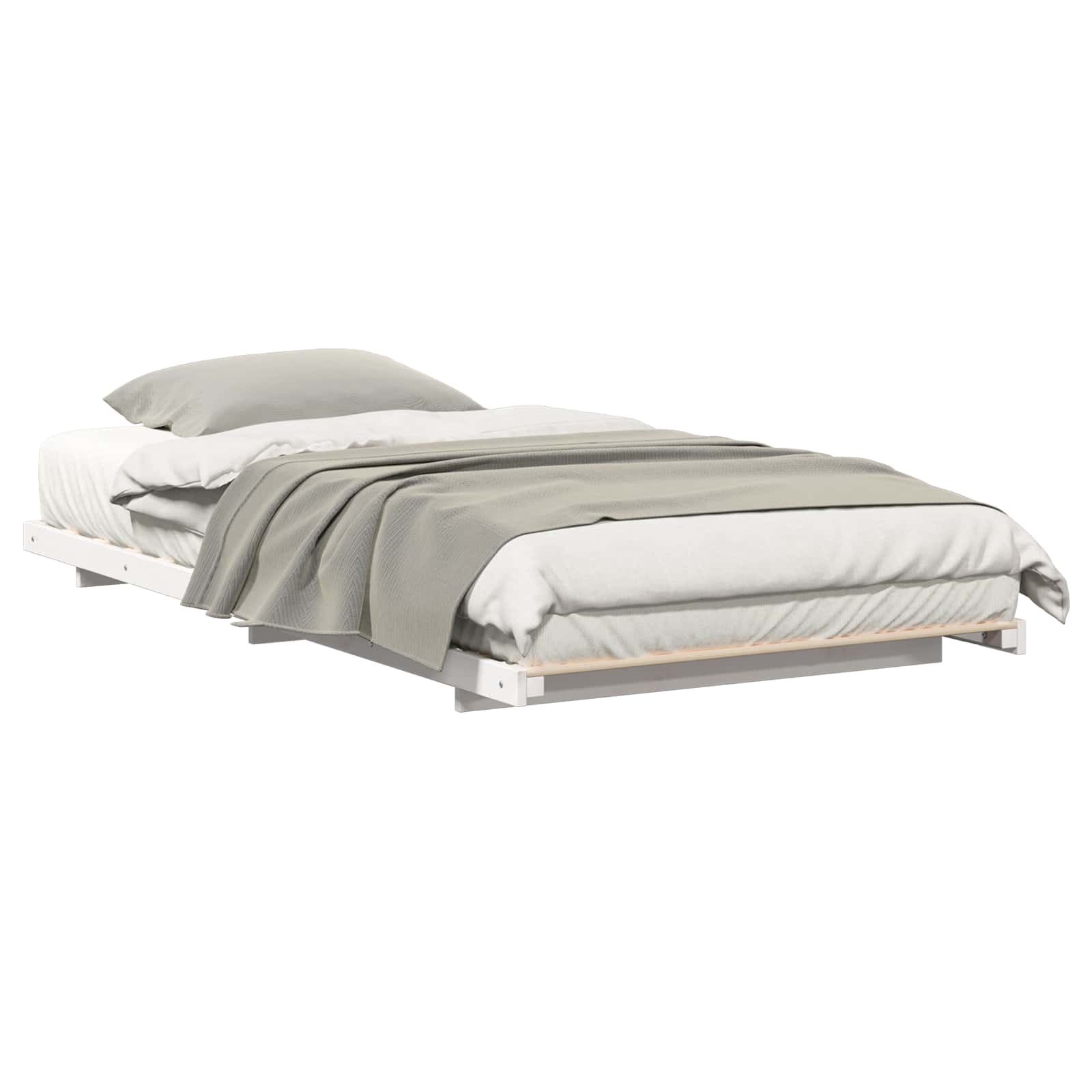 Sängram Vit 100 x 210 cm Massiv furu
