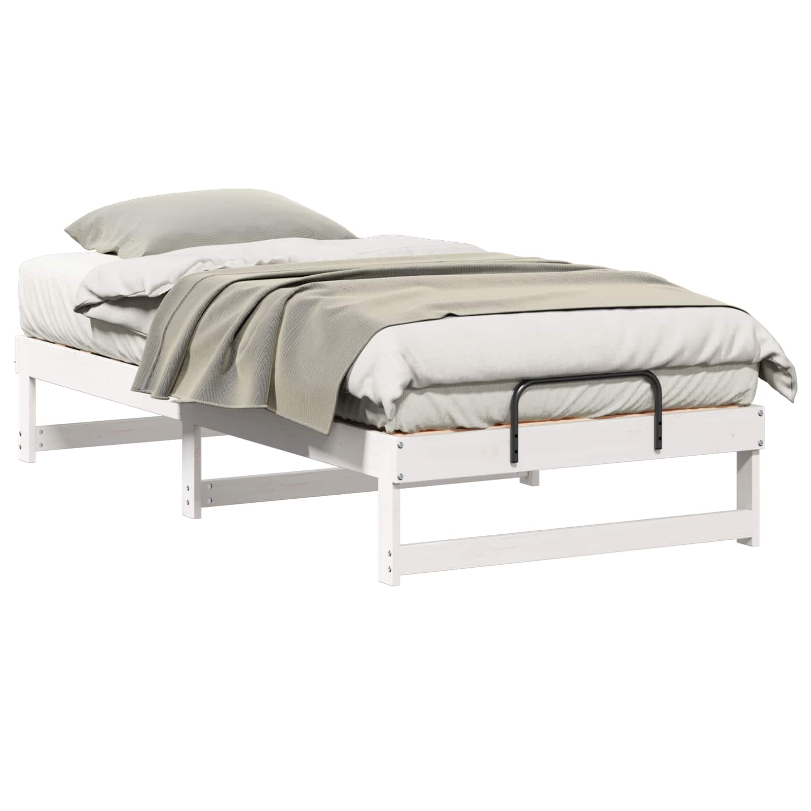 Sängram Vit 90 x 200 cm Massiv furu
