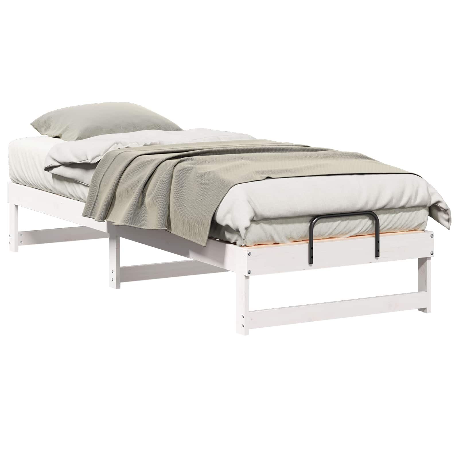 Sängram Vit 90 x 210 cm Massiv furu