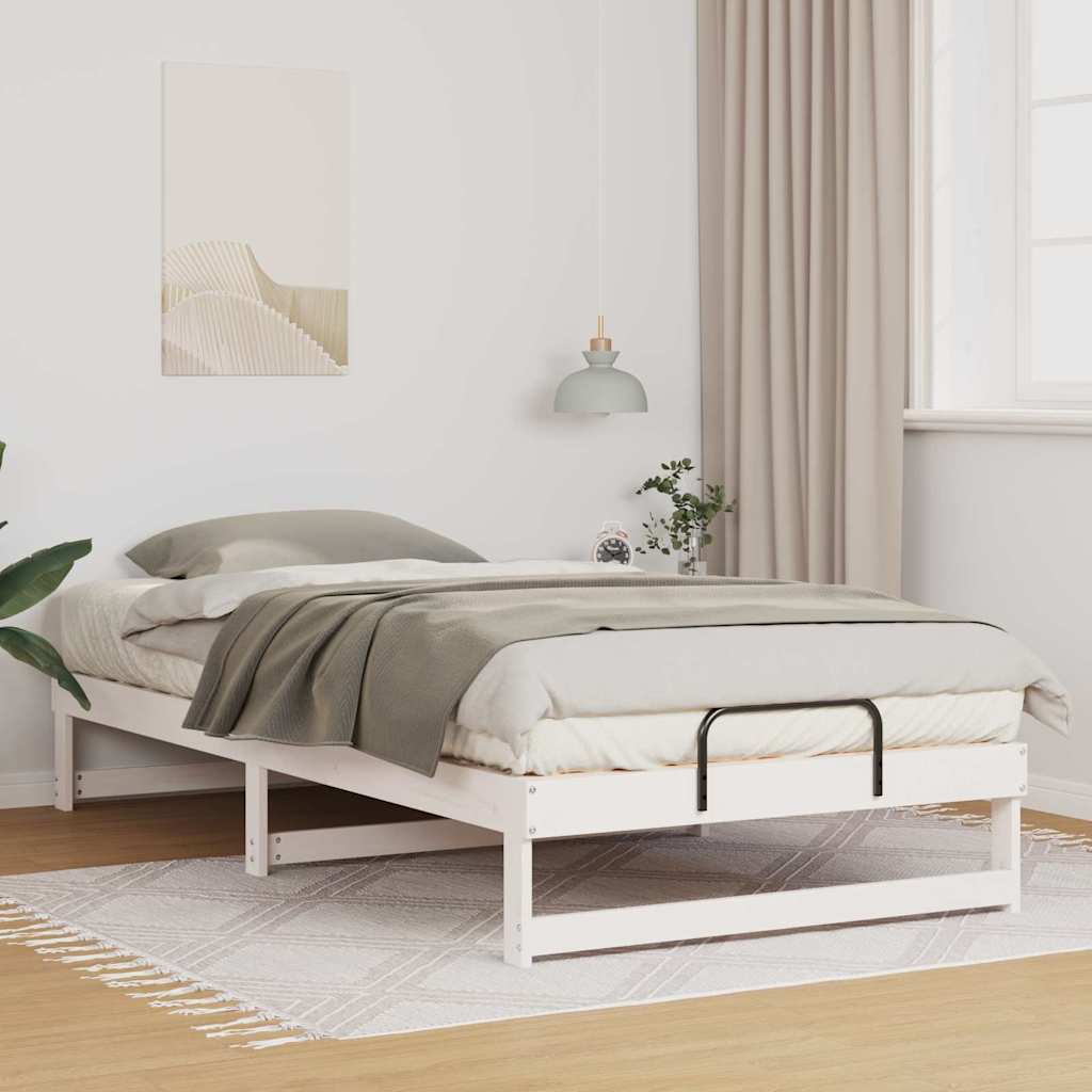 Sängram Vit 100 x 210 cm Massiv furu