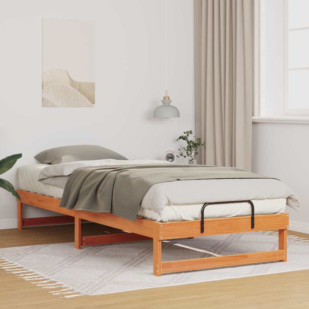 Sängram Brun 90 x 220 cm Massiv furu