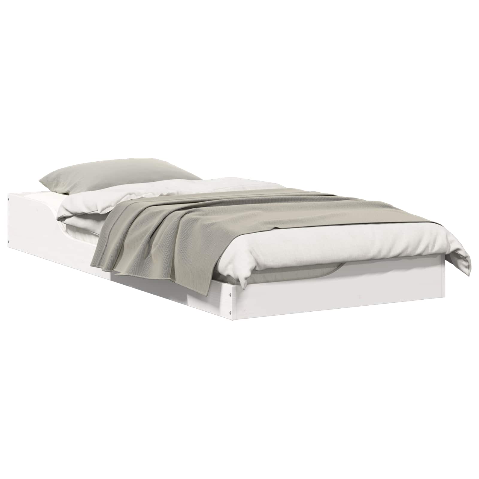 Sängram Vit 90 x 200 cm Massiv furu