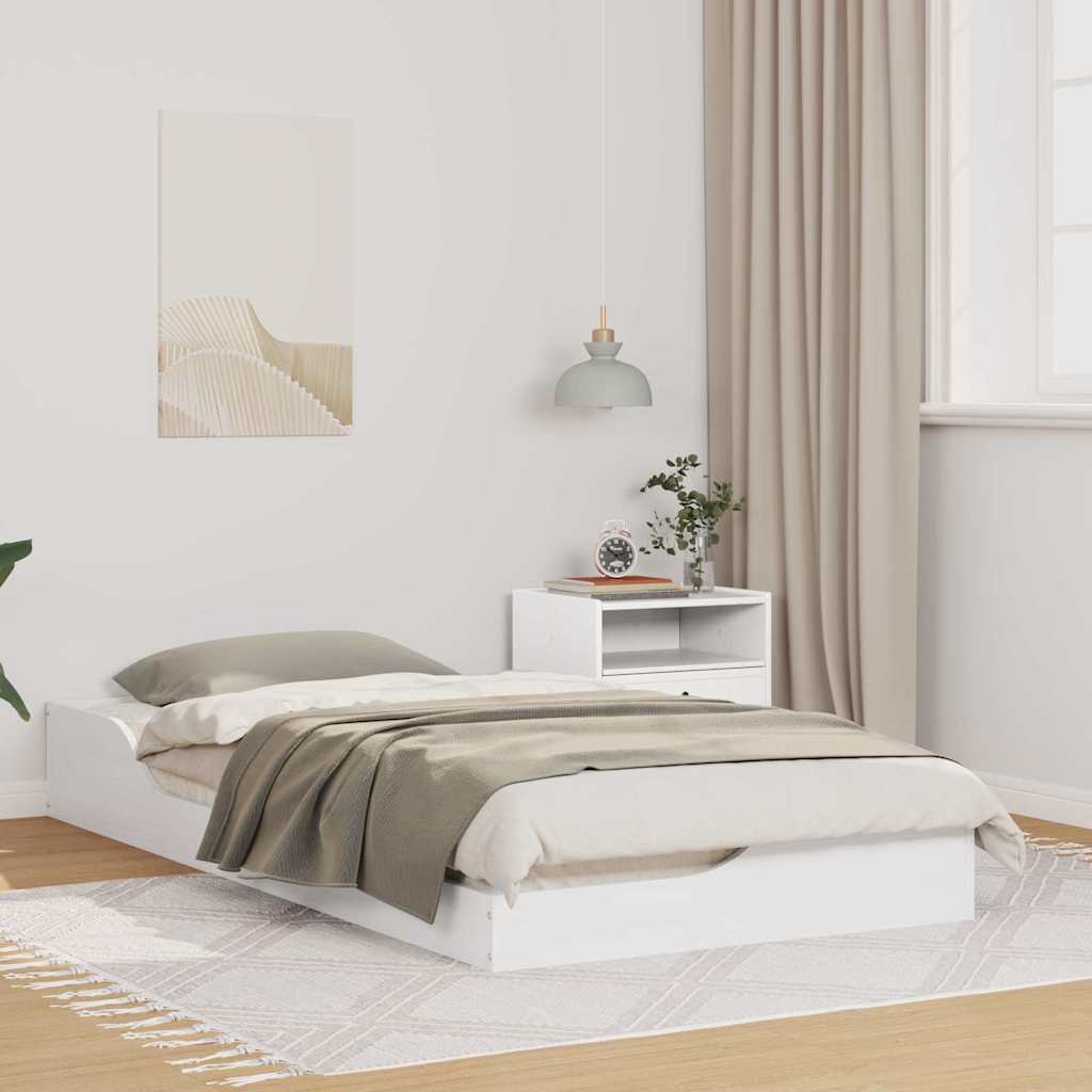 Sängram Vit 90 x 190 cm Massiv furu